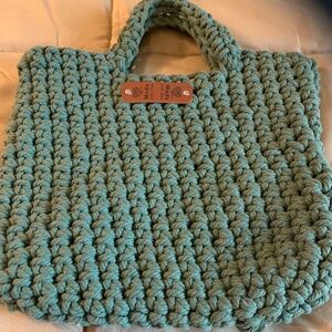 Crocheted handmade handbag with attached straps. 9”x11” - New